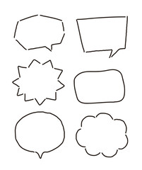 Hand drawn doodle style speech bubble illustration. A simple speech bubble drawn only with lines.