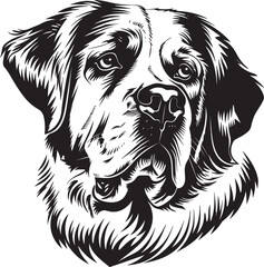 St. Bernard dog clipart, St. Bernard black vector