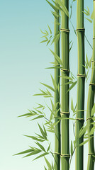 Naklejka premium Slender upright bamboo pole