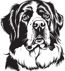 St. Bernard dog clipart, St. Bernard black vector