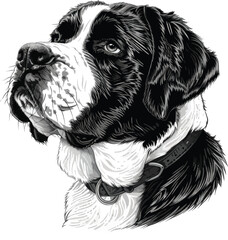 St. Bernard dog clipart, St. Bernard black vector