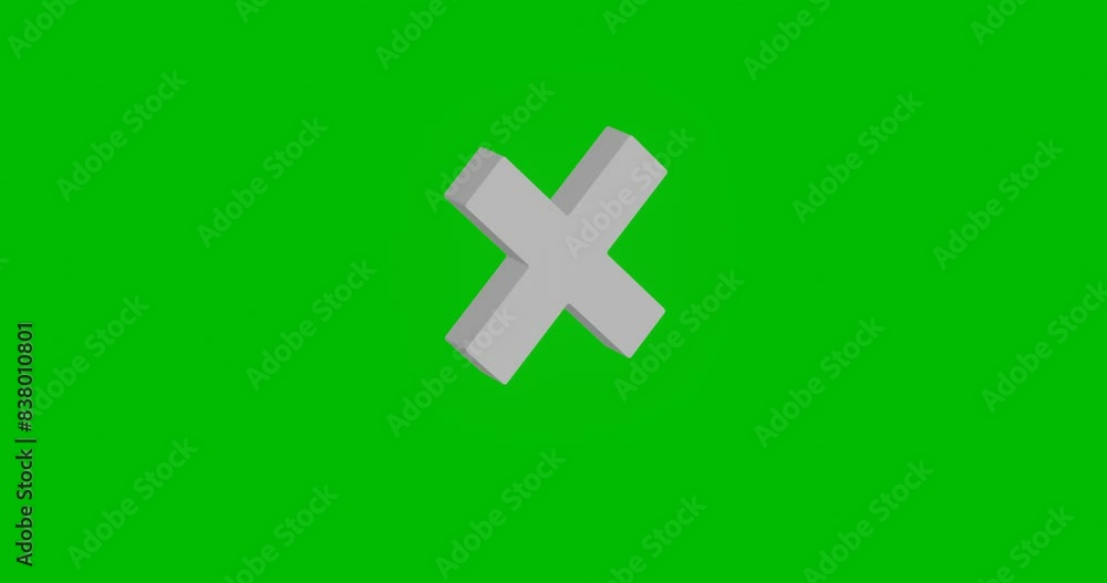 Poster animation of rotation of a white multiplication symbol with shadow. simple and complex rotation. sea