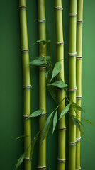 Slender upright bamboo pole