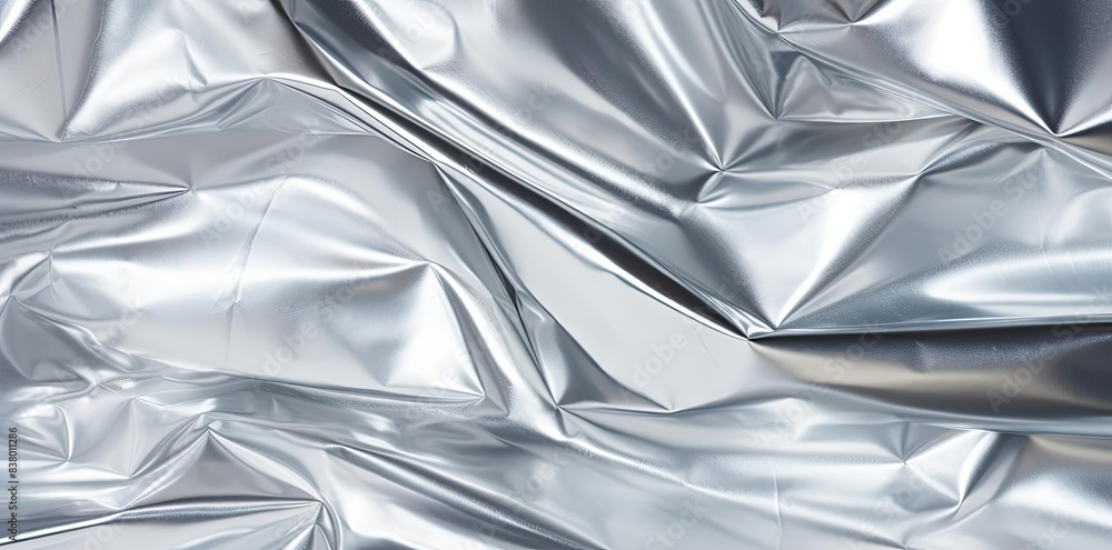 Poster foil texture on a isolated background a close - up of a silver foil object, with a blurred backgroun