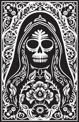 Santa Muerte Modern Vector Illustration Santa Muerte Reaper Graphic Design