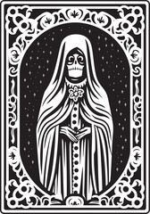 Santa Muerte Dagger Vector Art Santa Muerte Gold Coin Graphic
