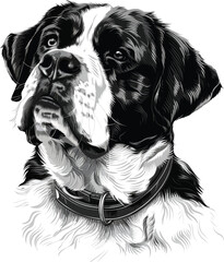 St. Bernard dog clipart, St. Bernard black vector