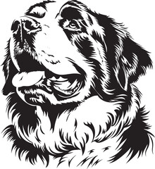 St. Bernard dog clipart, St. Bernard black vector