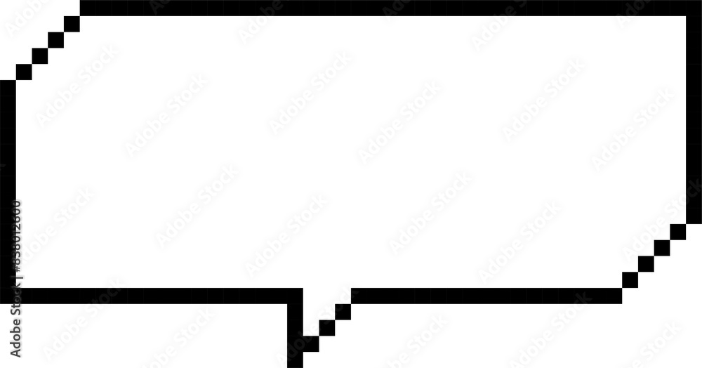 Poster 8bit retro game pixel speech bubble balloon icon sticker memo keyword planner text box banner, flat 