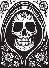 Fortune Teller Santa Muerte Vector Santa Muerte Snake Graphic Emblem