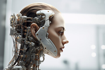 Fototapeta premium Doctor scientist working in modern hi-tech laboratory with innovation research, Generative AI illustration