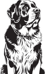 St. Bernard dog clipart, St. Bernard black vector