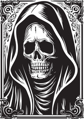 Evil Eye Design with Santa Muerte Modern Vector Art of Santa Muerte