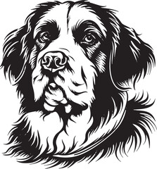 St. Bernard dog clipart, St. Bernard black vector
