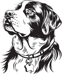St. Bernard dog clipart, St. Bernard black vector