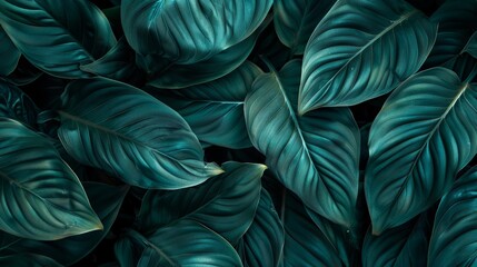 A detailed shot of an exotic tropical leaf pattern, showcasing intricate natural textures