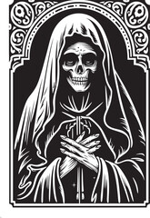 Cross Graphic Santa Muerte Modern Icon Santa Muerte