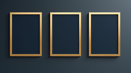 Blank photo frame on wall background