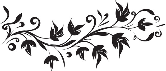 Vintage Floral Divider Line Vector Art Elegant Floral Ornament Logo Icon