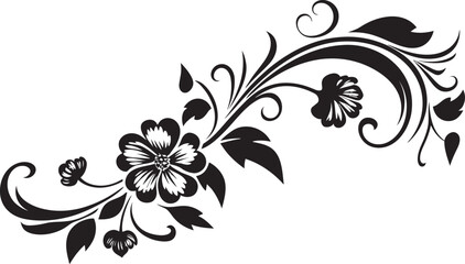 Vintage Floral Divider Line Vector Illustration Retro Style Floral Separator Logo Design