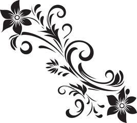 Retro Style Floral Separator Logo Design Ornate Floral Ornament Vintage Divider Line Artwork