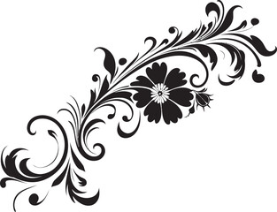 Retro Floral Element Ornament Logo Vintage Decorative Border Badge