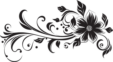 Retro Floral Pattern Logo Antique Floral Badge Art