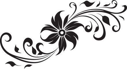 Antique Floral Frame Design Classic Divider Logo Emblem