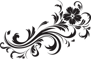 Vintage Floral Divider Line Vector Illustration Retro Style Floral Separator Logo Design