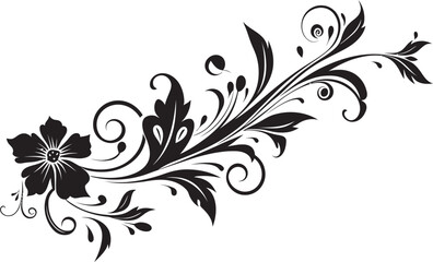 Victorian Era Floral Divider Line Art Elegant Vintage Ornament Vector Frame