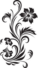 Floral Decorative Divider Line Art Intricate Floral Ornament Icon