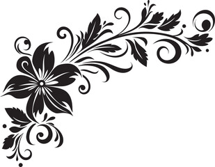 Victorian Floral Icon Emblem Retro Floral Emblem Design