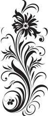 Retro Floral Separator Logo Elegant Design Ornate Floral Ornament Vintage Divider Line Art