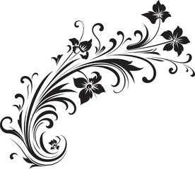 Classic Floral Swirl Graphic Retro Border Antique Scrollwork Logo Icon Decorative Emblem