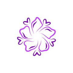 Purple Blossoms Line Icon