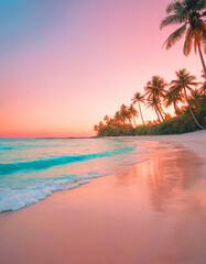 Fototapeta premium Idyllic Secluded Beach at Sunset