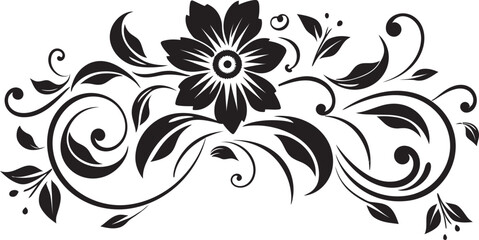 Classic Divider Logo Icon Floral Element Victorian Floral Icon Emblem Retro Badge