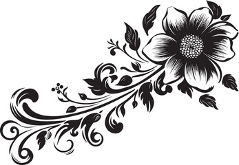 Elegant Floral Divider Line Vector Illustration Retro Vintage Floral Separator Logo Design