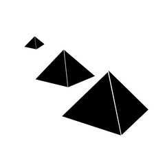 three black cones form a pyramid without background