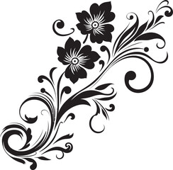 Victorian Floral Artwork Border Emblem Retro Style Elegant Floral Divider Icon
