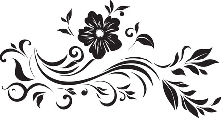 Classic Divider Logo Emblem with Vintage Element Victorian Floral Icon Design with Floral Badge