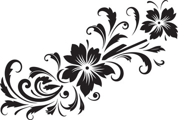 Antique Scrollwork Logo Icon Decorative Floral Emblem Victorian Era Floral Divider Line Intricate Artwork