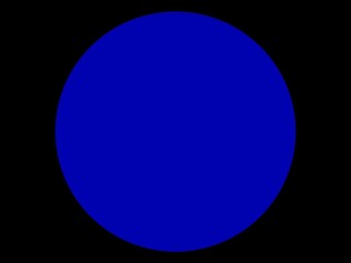 Black background with blue round circle shape for banner and text