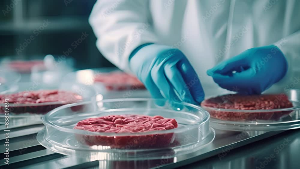 Poster hands of a scientist in a laboratory setting presents