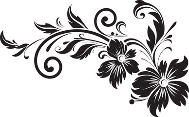 Elegant Vintage Divider Line Logo Retro Floral Swirl Icon