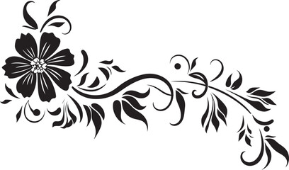 Antique Scrollwork Logo Icon Decorative Emblem Victorian Era Floral Divider Line Artistic Touch