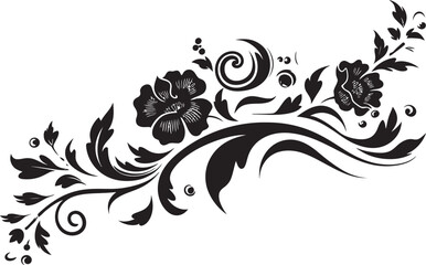 Retro Style Divider Line Design Vintage Ornate Floral Emblem