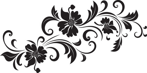 Vintage Floral Divider Elegant Vector Ornament Retro Floral Separator Logo Classic Design Element