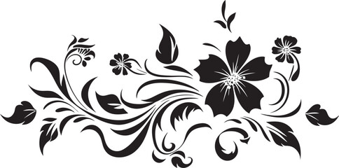 Classic Divider Logo Emblem Floral Symbolism Victorian Floral Icon Design Retro Floral Themes