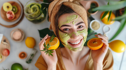 Natural Skincare Remedies: A woman blending a homemade face mask with fresh ingredients, highlighting the use of natural remedies in skincare routines for nourished and glowing ski